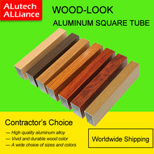 Load image into Gallery viewer, Wood-Look Aluminum Square Tube