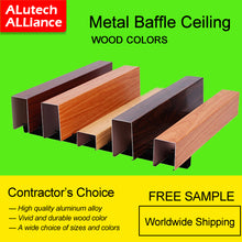 Load image into Gallery viewer, Alutech Alliance Metal Baffle Ceiling in Wooden Color